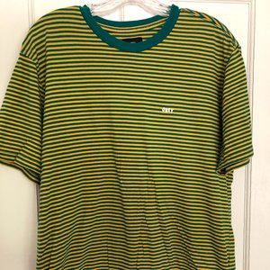 Men's Obey Green/Mustard Yellow T-shirt - size L